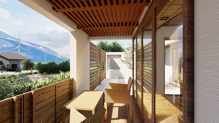 ベランダの綺麗な家