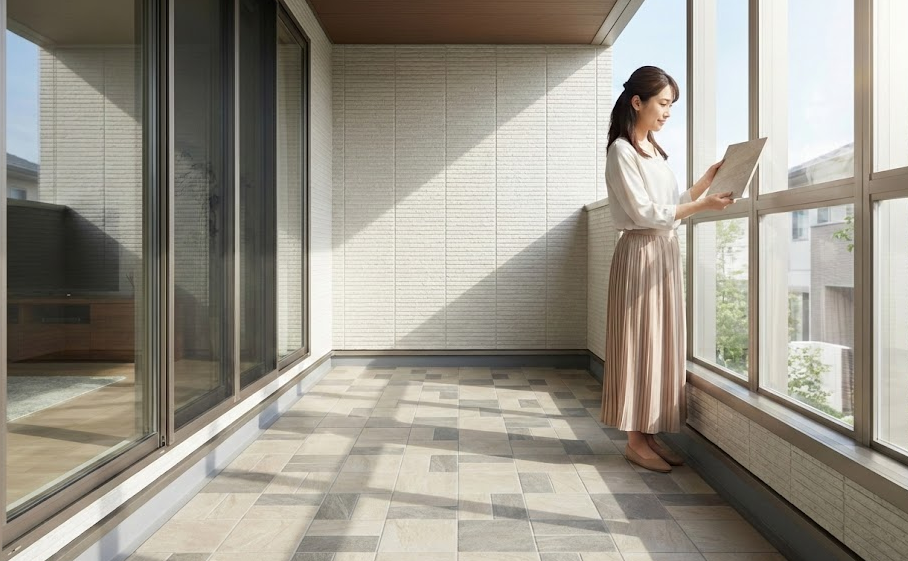 ヘーベルハウスのベランダのタイルの種類・交換時期とおしゃれ空間作り